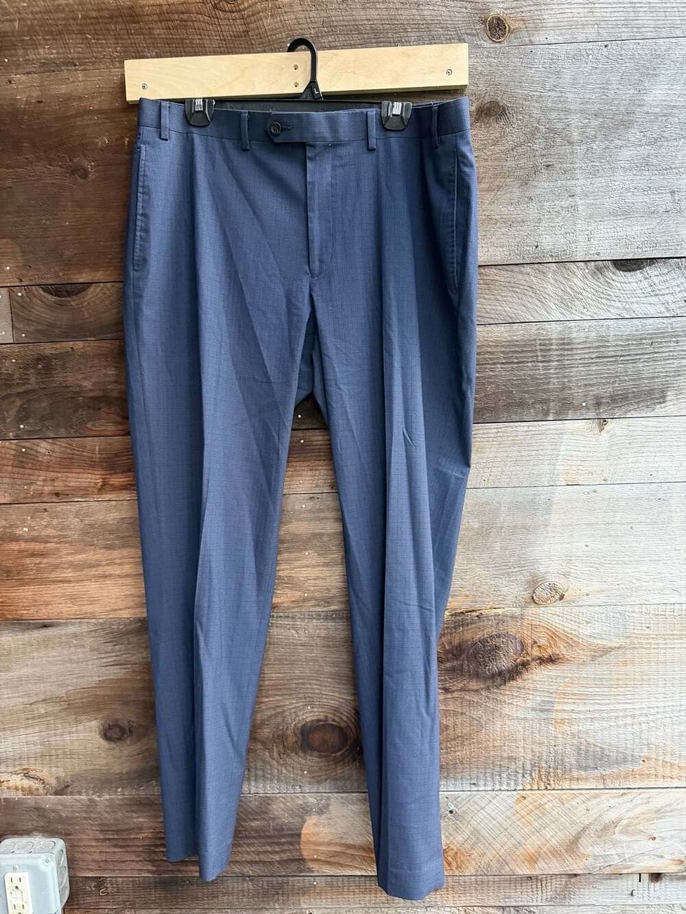 Lauren Ralph Lauren Blue Textured Dress Pants Trousers